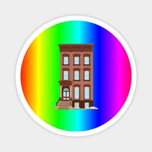 Rainbow Pride Brownstone House Magnet